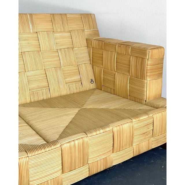 Vintage Donghia “Block Island” Woven Rattan Sofa For Sale In West Palm - Image 6 of 13