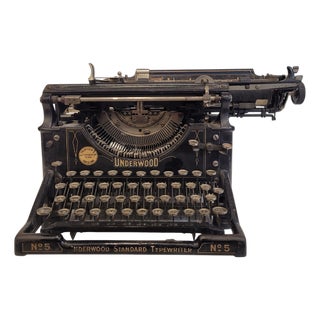 Model No. 5 Typewriter by Underwood and G. Truniger S.A., 1910s For Sale