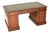 Antique Victorian Pedestal Desk in Walnut with Leather Top, 1860s For Sale