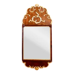 Scandinavian Rococo Walnut and Gilt Mirror