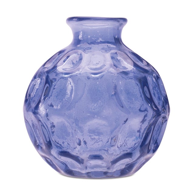 Add a splash of style to any space with this charming Set of Blue Bubble Glass Bud Vases. With their unique textured...