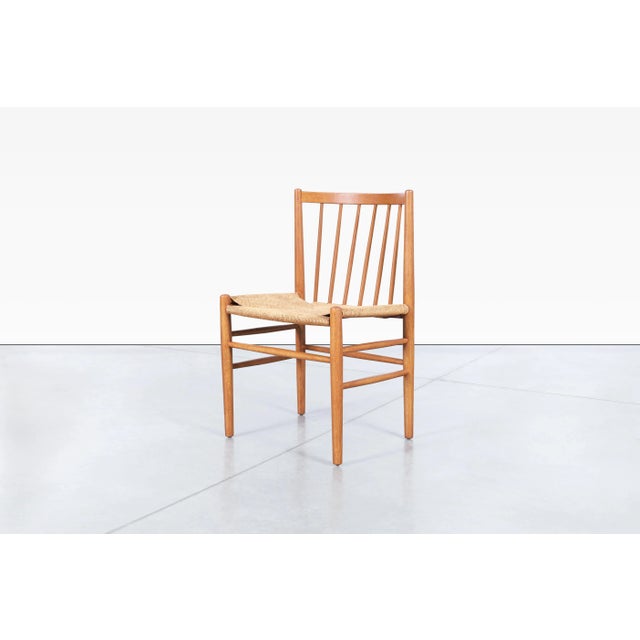 Mid-Century Model J80 Oak Dining Chairs by Jorge Baekmark for FDB Mobler For Sale In Los Angeles - Image 6 of 11