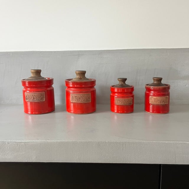 Ceramic Spice Jars from Les Frères Cloutier, 1960s, Set of 4 For Sale - Image 6 of 6