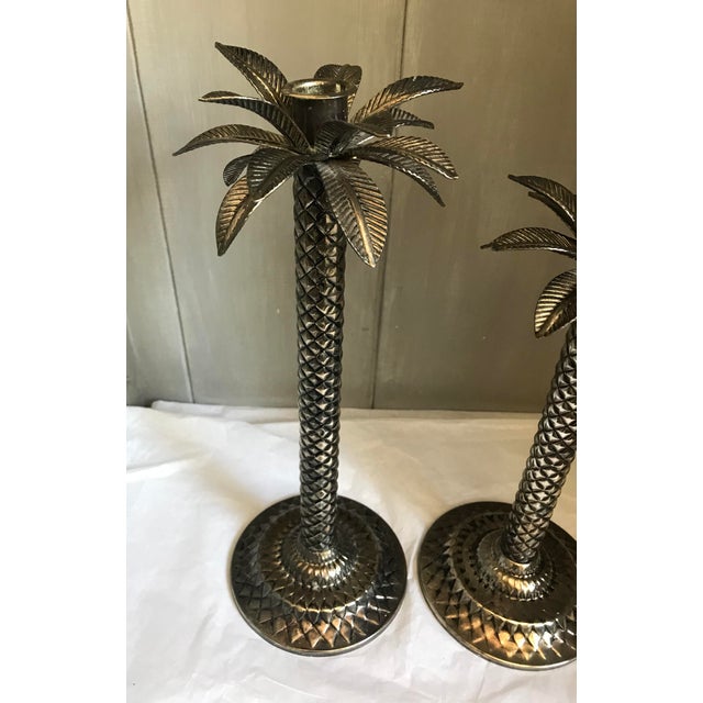 Vintage Copper/Silver Palm Tree Candle Holders a Pair Chairish