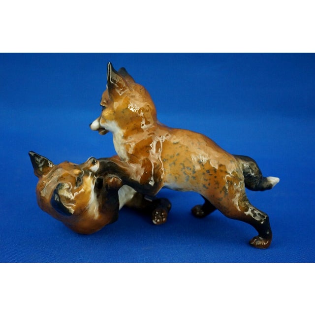 1930s Vintage Hard Porcelain Fox Cubs Figurine by Fritz Heidenreich for Rosenthal, 1930s For Sale - Image 5 of 18