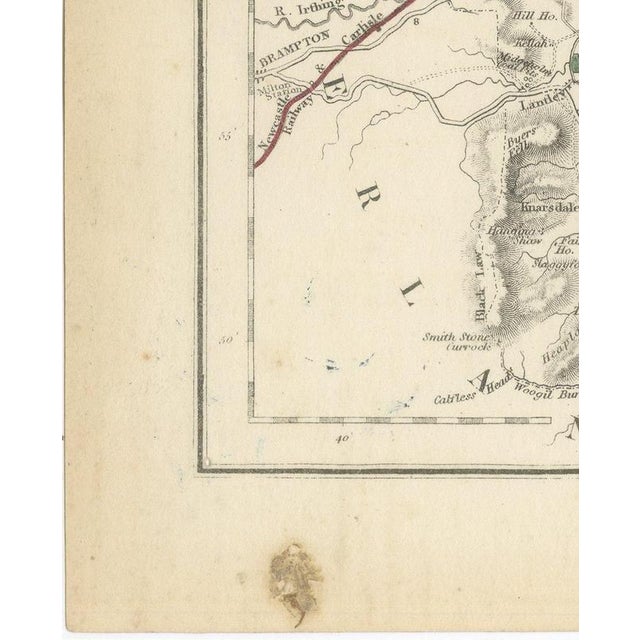 Antique Hobson Fox Hunting Map of Northumberland with Tynedale Hunt, 1870 For Sale - Image 6 of 10