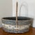 Vintage Gray Gathering Basket With Bunny Rabbit Motif For Sale - Image 10 of 11