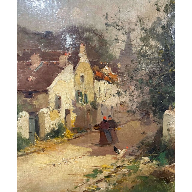 Wood 19th Century French Village Landscape Oil Painting by Eugène Galien-Laloue For Sale - Image 7 of 14