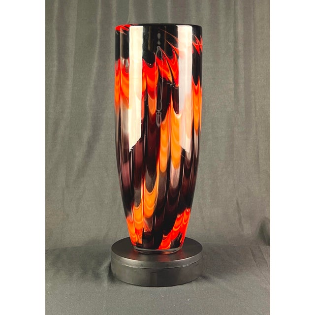 Scarlet Mid 20th Century Murano Fratelli Toso Cased Art Glass Pulled Feather (Fenicio) Flame Vase - 13.75" For Sale - Image 8 of 12