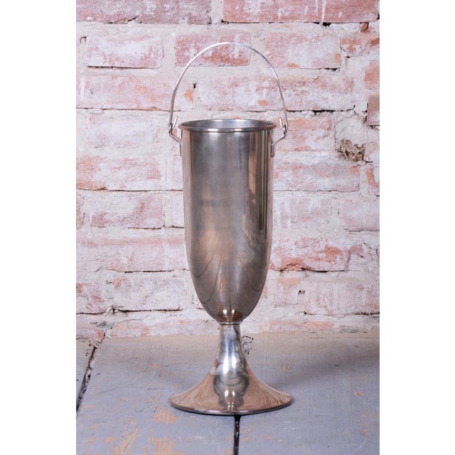 1920s Art Deco Standing Champagne Cooler in Silver-Plated Metal, France, 1920s For Sale - Image 5 of 14