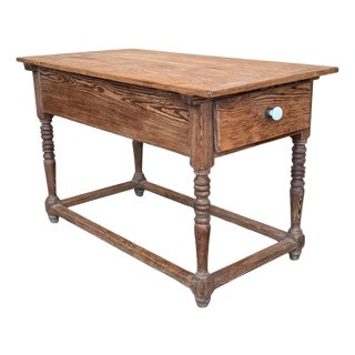 Early 19th Century French Refectory, Work or Kitchen Table with Two Drawers For Sale