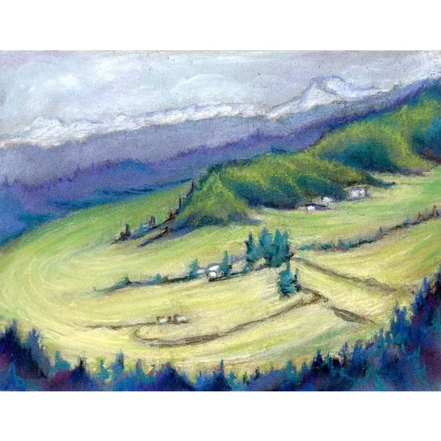 Original Pastel Landscape Painting, the Valley by Kathleen Ney For Sale