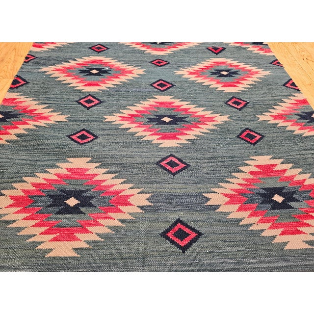 Blue Late 20th Century Turkish Kilim Rug For Sale - Image 8 of 12