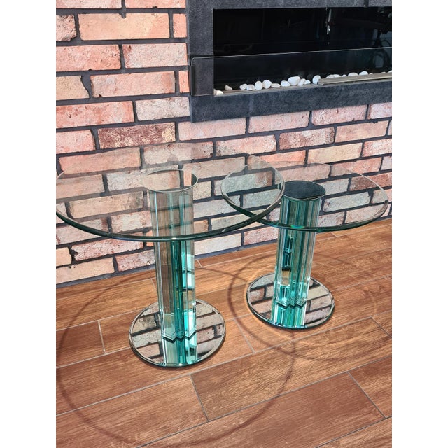 Glass Side Tables by Luigi Massoni for Gallotti & Radice, Italy, 1970s, Set of 2 For Sale - Image 13 of 14