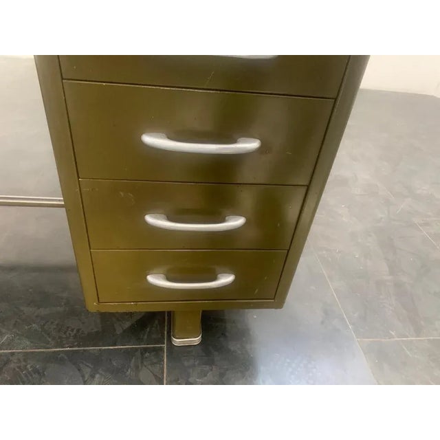 1950s Painted Aluminium Desk with Laminate Top from Carlotti, 1950s For Sale - Image 5 of 9