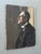 This compelling early 20th-century oil portrait captures the dignified profile of a gentleman with remarkable...