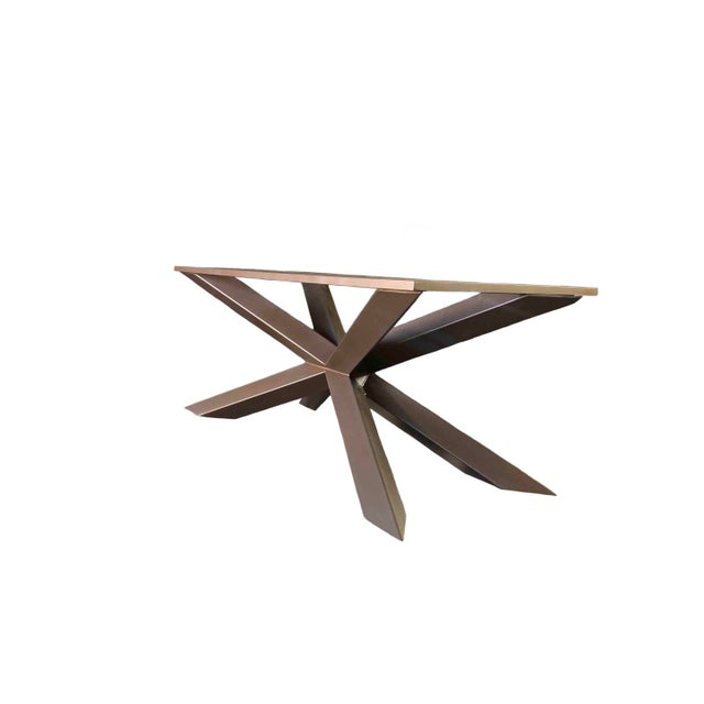 Bronze Metal Table Base for Granite Dining Tables Handmade by Invictus