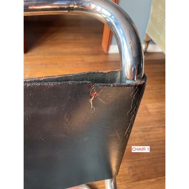 Ludwig Mies van der Rohe Pair of ca.1980 Attributed to Mies van der Rohe Mr10 Dining Chairs For Sale - Image 4 of 18