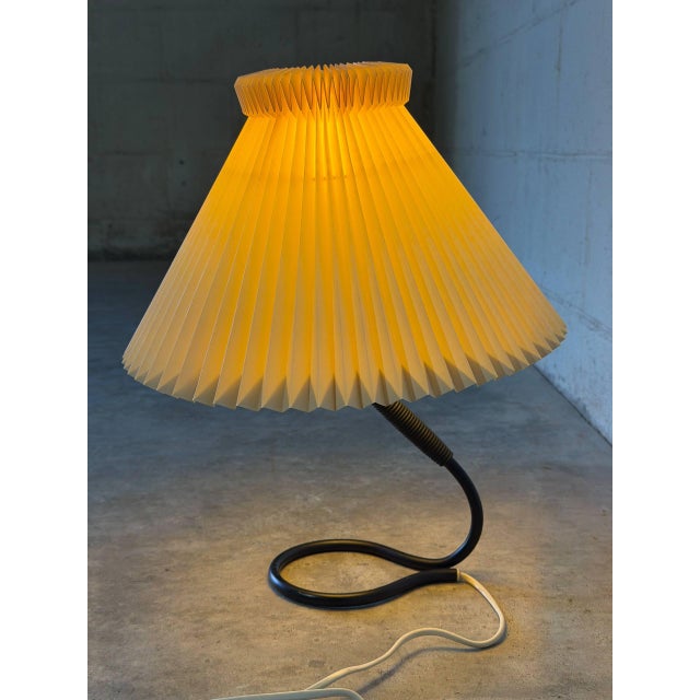 1970s Metal Table Lamp With Le Klint Shade Danish Mid-Century Modern 1970s For Sale - Image 5 of 10