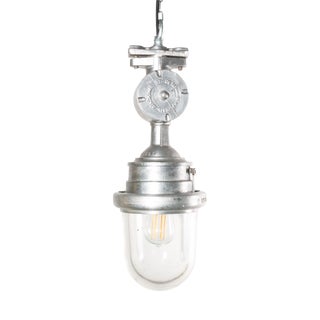 Industrial Explosion Proof Pendant Light with Glass Domes, 1960s For Sale