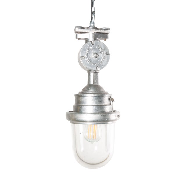 Industrial Explosion Proof Pendant Light with Glass Domes, 1960s For Sale