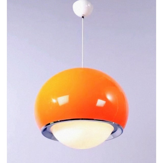 Mid-Century Modern Orange “Bud” Pendant Lamp, Disigned Harvey Guzzini for Meblo, 1970s. For Sale - Image 3 of 4