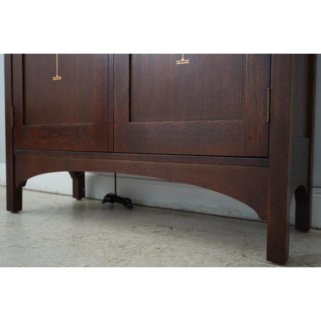 Brown Stickley Harvey Ellis Arts & Crafts Oak 2 Door Cabinet For Sale - Image 8 of 18