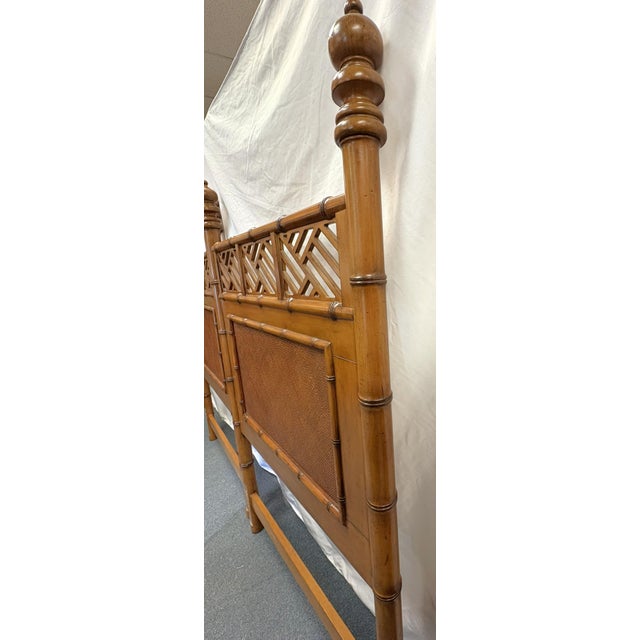 Lexington Furniture Coastal Style Faux Bamboo Twin Headboards- A Pair For Sale - Image 10 of 15
