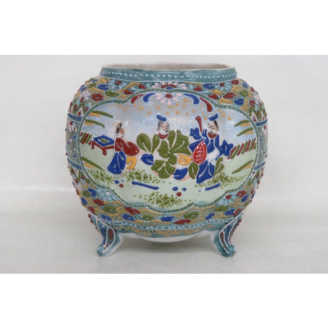 Moriage Nippon Style Hand Painted Vase For Sale - Image 13 of 13