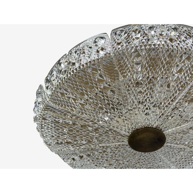 Brass 1960s Carl Fagerlund, Pendant Light, Textured Glass, Brass For Sale - Image 8 of 15