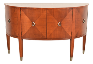 Ethan Allen French Regency Louis XVI Inlaid Cherry Wood Demilune Sideboard