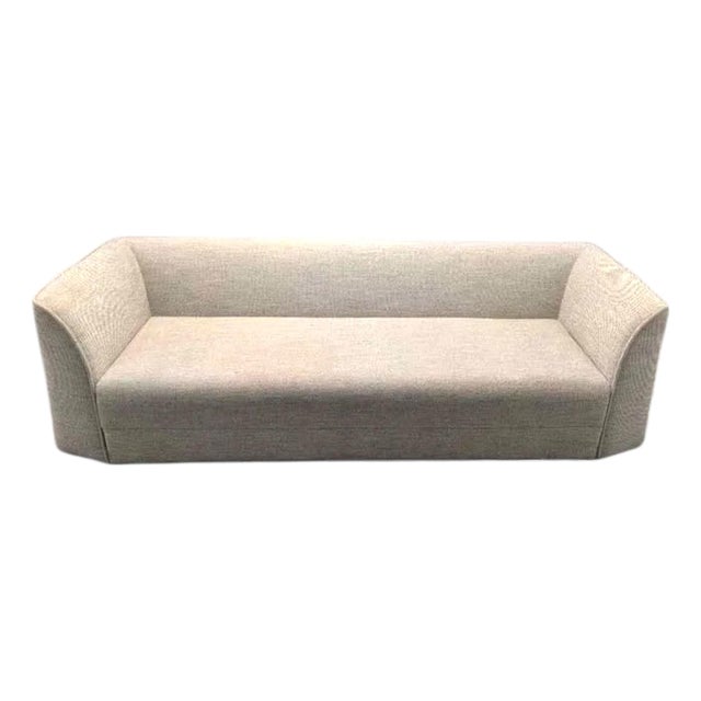 Contemporary Minimalist Blu Dot Thataway 102" Sleeper Sofa Upholstered in Tait Charcoal Boucle For Sale