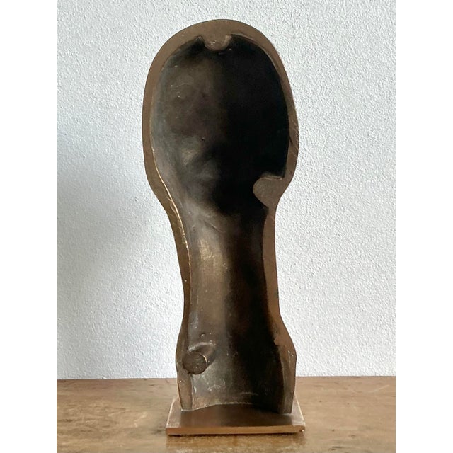 Metal Vintage Charles Delporte Polished Bronze Bust Signed and Numbered For Sale - Image 7 of 10