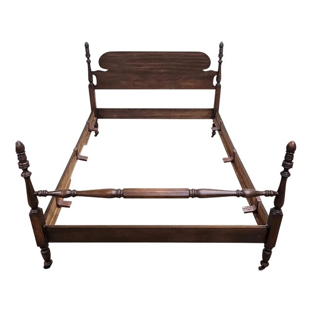 Vintage Full Size Duncan Phyfe Style Traditional Bed For Sale