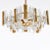 Gold-plated, pressed glass brass chandelier, fitted with five E14 sockets, designed in the 1960s in Sweden by Carl...