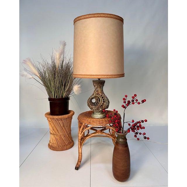 Brutalist Large Sculptural Glazed Ceramic Art Table Lamp by Walter Gerhards, 1960s For Sale - Image 3 of 18