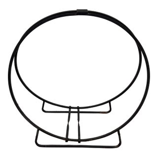 Wrought Iron Hoop Style Fire Log Holder For Sale