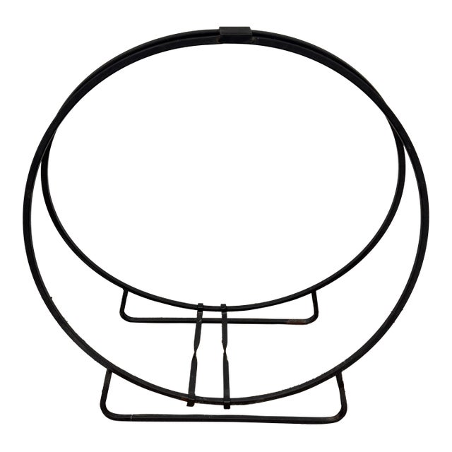 Wrought Iron Hoop Style Fire Log Holder For Sale