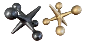 Vintage Bill Curry Design Line Jax Jacks Metal Sculptures - Set of 2