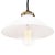 Industrial Mid-Century French Opaline Glass and Brass Pendant Lamp For Sale - Image 3 of 7