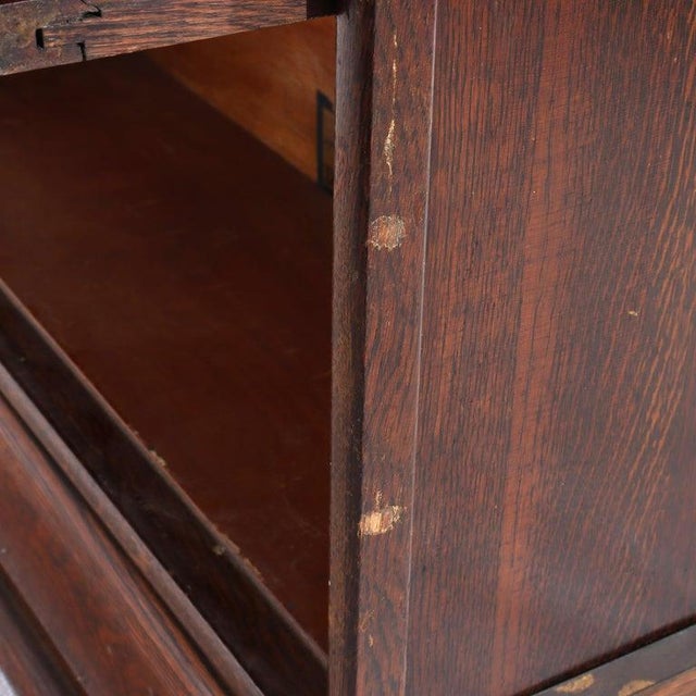1920s Antique Globe Wernicke Arts & Crafts Oak Five Stack Barrister Bookcase C1920 For Sale - Image 5 of 13
