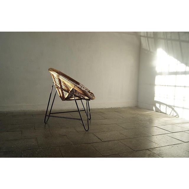 Vintage Wicker Side Chair For Sale - Image 5 of 11