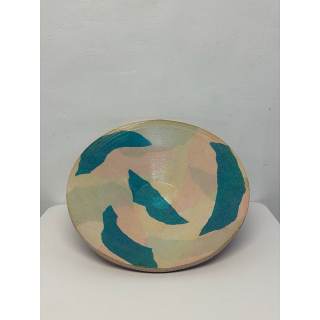 Mid-90s Corrugated Cardboard Bowl With Camo Design For Sale - Image 9 of 12