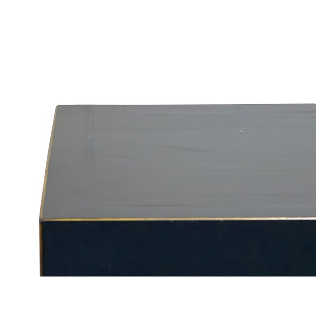 Oriental Black Lacquer 3 Drawers MoonFace Console Credenza Sideboard For Sale - Image 10 of 15