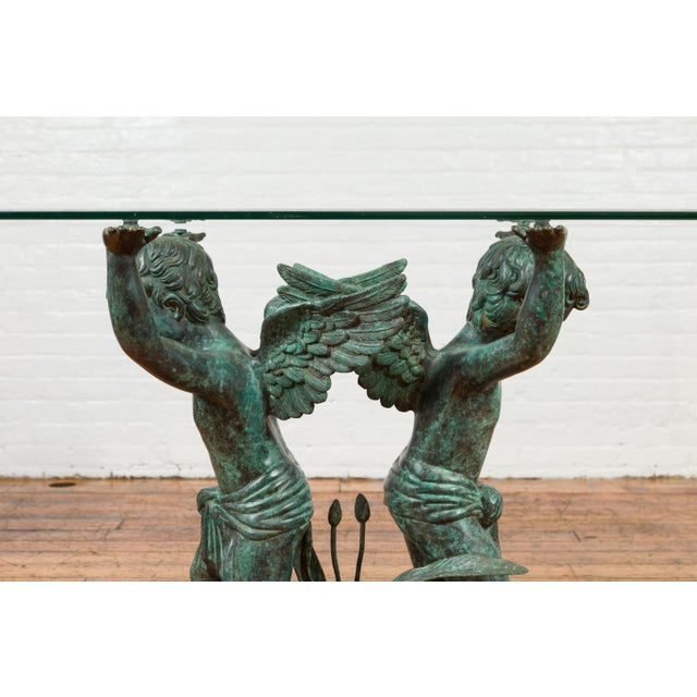 Contemporary Contemporary Greco-Roman Style Bronze Double Cherub Dining Table Base For Sale - Image 3 of 10