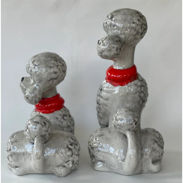 Mid-Century Modern Mid Century Ceramic Poodle Figurines, Set of Two For Sale - Image 3 of 11