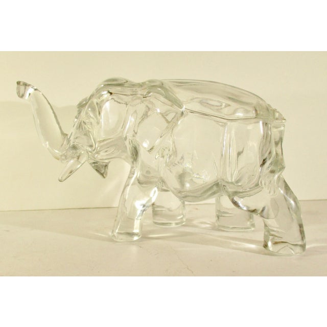 Glass Elephant Shaped Decorative Jar/Container For Sale - Image 7 of 7