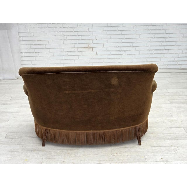 Danish 2-Seater Sofa in Green Furniture Velour, 1960s For Sale - Image 10 of 18