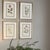 This beautiful set of 4 gold wood framed original vintage botanical prints were published in 1953. These 73 year old mid-...