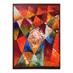 Rene Shapshak, Abstract Geometric Oil Monotype Painting 1966 Chelsea Hotel, 1966